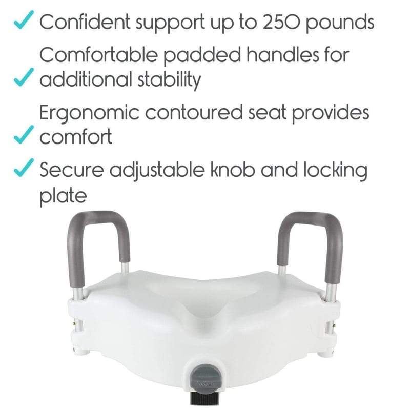 Picture of 5 Raised Toilet Seat, Contoured, Padded Handles