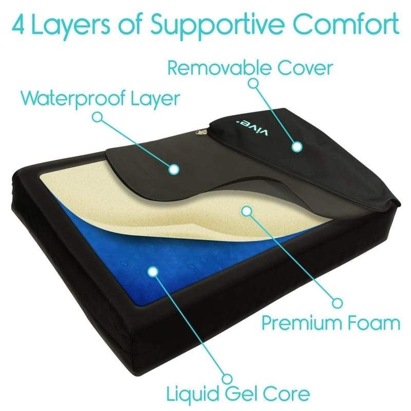 Picture of Wheelchair Gel Seat Cushion - Back Support Comfort and Pain Relief