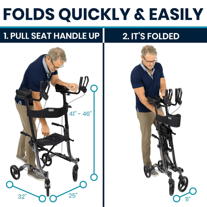 Picture of Upright Rollator - Walker with Foldable Transport Seat